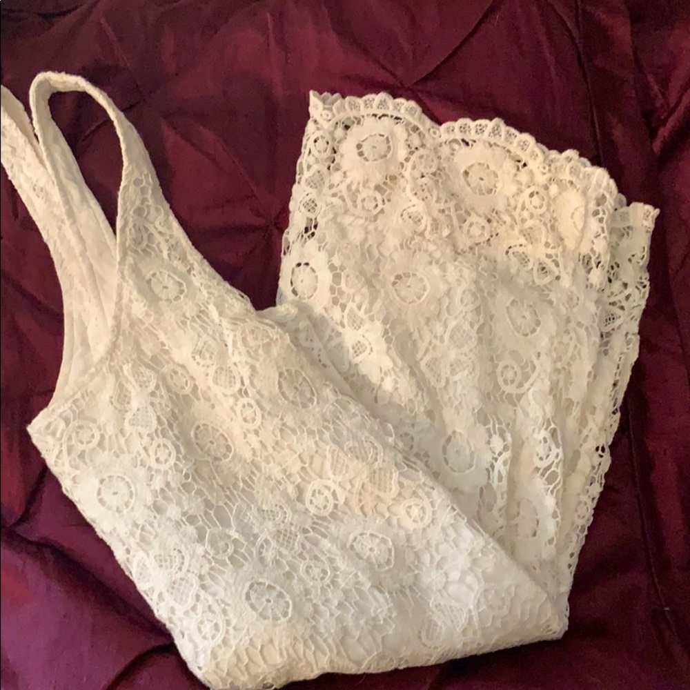 White lace dress from Abercrombie & Fitch
